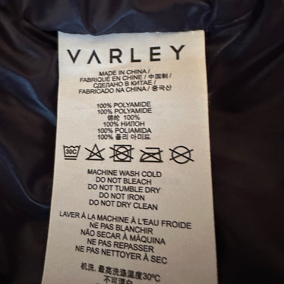 Varley gray down Hooded Puffer Jacket New small - Picture 9 of 9